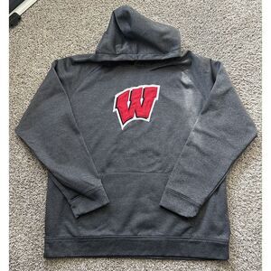 Colosseum Wisconsin‎ Badger Gray Hoodie 2XL